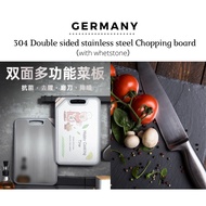 German 304 Double-sided Antibacterial Cutting Chopping Board with knife sharpener  whetstone 升级款 磨刀石