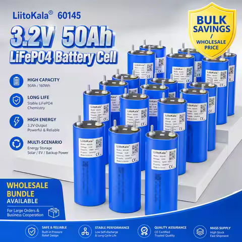 LiitoKala 3.2V 50Ah 60145 LiFePO4 Battery Cell DIY 4-28PCS Build Custom Pack Solar Energy Storage El