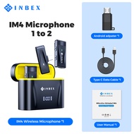 INBEX IM4 Dual Microphone Wireless Mic Wireless clip on Microphone youtuber Mic bluetooth Tanpa kapel mic wireless original 2 mic untuk Live Vlog Youtube Tiktok