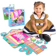 Peppa Pig Floor Puzzle Set ~ Bundle with Peppa Pig Floor Puzzle for Kids, Play Pack with Coloring Pa