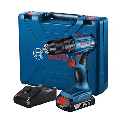 Bosch GSB 185-LI 18V Brushless Impact Drill Set w/ 2x 2.0Ah Battery & Fast Charger, 13mm Keyless Chu