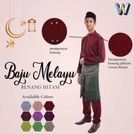 {READY STOCK} BAJU MELAYU CEKAK MUSANG BENANG HITAM BERBUTANG