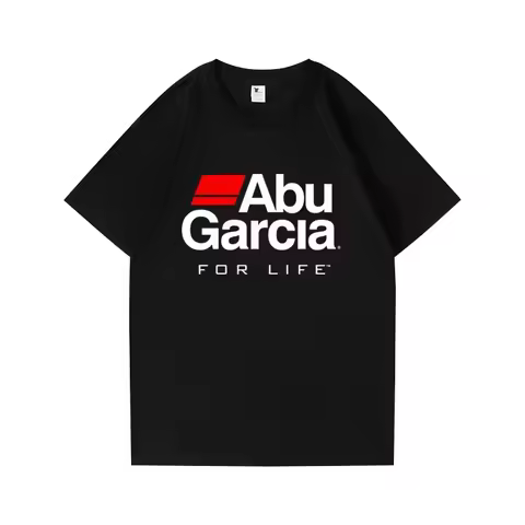 Abu Garcia Logo Cotton T-shirt Men's and Women's Fishing Short Sleeve Y2K Casual Daily Streetwear 20