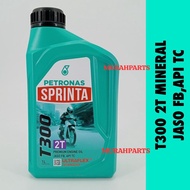 (1 LITER) PETRONAS SPRINTA T300 2T MINERAL API TC JASO FB MOTORCYCLE OIL 1L MINYAK HITAM