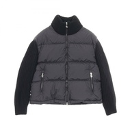 MONCLER 開襟羊毛衫羽絨外套 #S 聚酯黑色二手女款