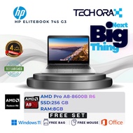 Hp EliteBook 745 G3 | AMD Pro A8-8600B R6 @1600 MHz | 8 GB RAM | 256 GB SSD | MS Office 24 |