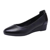 Boots Korean High Heels Thick Heels Boots Women Leather Black Boots Women Shoes