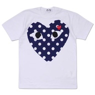 ≮225≯Fashion official store COMME des GARCONS  t shirt for women and men Dotted big love pattern cou
