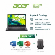 Acer Aspire 7 A715-59G-527W Laptop (Core 5 210H/15.6'' 144Hz FHD/RTX3050 4GB GDDR6/8GB DDR4/512GB SS