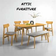 Dining Set / Meja Makan / 6 Seaters Dining Set / ATTIC FURNITURE DINING SET