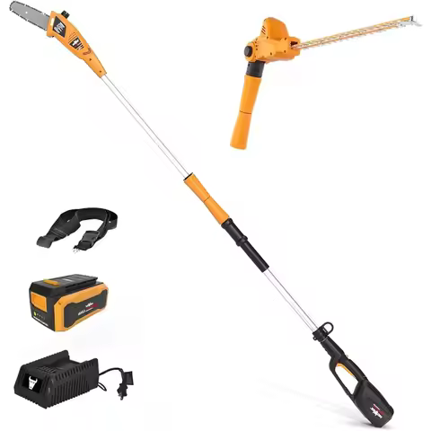 40V Pole Hedge Trimmer Cordless, 500mm Telescopic Range Pole Hedge Trimmer, 9 Rotary Positions Hedge