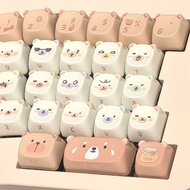 Mocha Bear Keycaps EAO Profile Five Sides Sublimation Letter Side Engraved Mechanical Keycaps For Wo