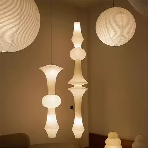 Noguchi Pendant Light Janpanese Akari Rice Pendant Lamp for Bedroom Living Room Stairs Loft Hotel Ri