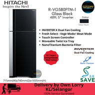 Hitachi Inverter Fridge Japan Glass Black Fridge (489 L) R-VG580P7M-1