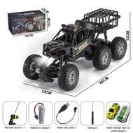 Mobil Remote Control 4WD Offroad 6 Roda Alloy Climbing Car RC Rock Crawler dengan Lampu