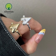 ZILUOLAN Heart Ring, Exquisite Stainless Steel Letters Ring, Fashion Glossy Surface Personality "YES