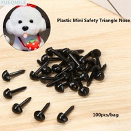 QINZHUAN 100pcs/bag Safety Triangle Noses for Teddy Dog Mini Black 4.5X5.5MM