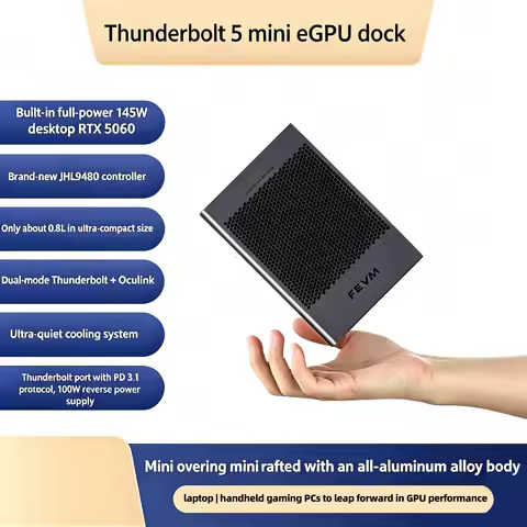 FEVM RTX5060 8G 5060TI 16G 4090M TB5 Portable Mini eGPU Oculink Dual-mode Dock for USB4 Handheld RTX