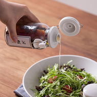 日本星硝 日本製透明玻璃扣式保存瓶/調味料罐300ML 2入組