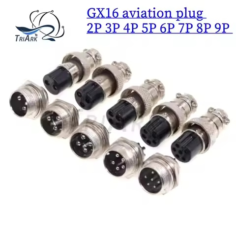 2PCS GX16 aviation plug socket connectors GX16-2P 3P 4P 5P 6P 7P 8P 9P 10P Pin core cable aviation p