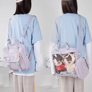 Kawaii Ita Backpack with Toiletry Bag Ita Bag Cute Transparent Crossbody Bag DIY Doll Display Should