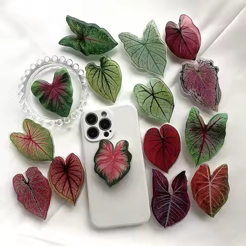 Socket Folding Grip Tok Pretty Leaf Acrylic Phone Holder For iPhone13 Universal Phone Bracket