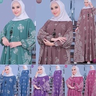 Seru Kaftan Motif Bunga Dress Gamis Muslim Wanita Jumbo