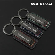 Leather Car Keychain Key Ring Holder Decoration For Nissan Maxima Metal Auto Key Chains Buckle Penda