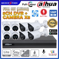 DAHUA 8 CHANNEL 5.0MP FULL TIME COLOUR NIGHT VIEW COLORVU 5MP DVR + 8 CAMERA CCTV PACKAGE SET AUDIO 