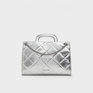 CHARLES & KElTH CK2-30271420 กระเป๋าสะพายโซ่เพชรเรียบง่ายกระเป๋าสะพายข้างผู้หญิง