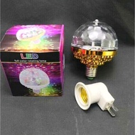 Bộ Đèn LED Xoay 7 Màu Vũ Trường Cảm Ứng Âm Thanh - Đèn Pha Lê Nháy Chớp Theo Nhạc Kèm Đui E27