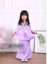 [🔥NEW ARRIVAL RAYA 2021🔥]💥 PEPLUM PURPLE LILAC ORGANZA LACE SEQUINE /DESIGN EXCLUSIVE/ ready stock size KIDS 2Y HINGGA 13Y /girl clothing/RAYA 2021||baju kurung moden/baju raya kanak-kanak