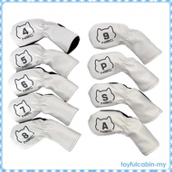 [ToyfulcabinMY] 9pcs Golf Club Covers, Premium PU Leather Covers Set for All Wood Clubs, No.4 / 5 / 6 / 7 / 8 / 9/ P / S / A