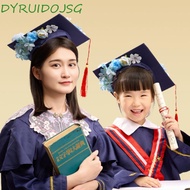 DYRUIDOJSG DIY Flowers Graduation Cap, Trencher Cap Mortar Board Kids Academic Hat with Tassels, Bac