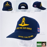 หมวกทหารอากาศ สีกรมท่า หมวก กองทัพอากาศ ปักตรา กองทัพอากาศ  ROYAL THAI AIR FORCE ธงชาติไทย