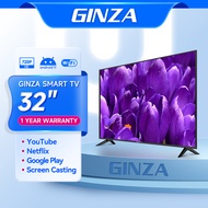GINZA 32 INCH Smart TV flat on sale screen tv Android smart led 32 inches tv Frameless ultra-thin television Netflix/Youtube