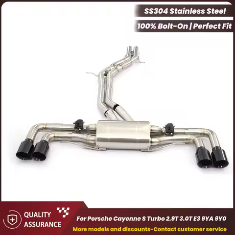 ECCF Sporty Valvetronic Exhaust Catback Exhaust for Porsche Cayenne S Turbo 2.9T 3.0T E3 9YA 9Y0 Agg
