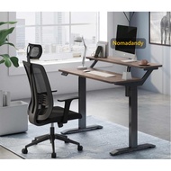 47.2 Inches Double Tabletop Stand Up Desk Brown Color