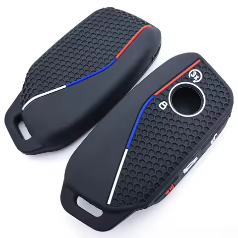 Silicone Car Key Cover Bag for BMW Series 7 735i 740Li X7 X1 U11 2023 I7 G07 LCI XM Shell Case Keych