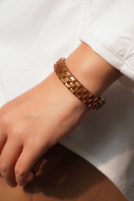 編織黃銅手環 (三線款) / (獨特、手工、皮革手鍊)