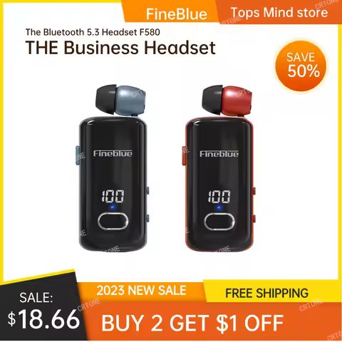 Fineblue F580 Wireless Earphone Bluetooth 5.3 Retractable Portable Headset Calls Remind Vibration Sp