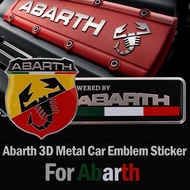 Abarth Scorpion Logo 3D Metal Aluminum Emblem Sticker Car Body Fender Tail Trunk Decorative Decal