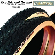Compass MTB Bike Tires Ultra Light 27.5/29 Inch 2.1/2.25 Mountain Bicycle Stab-Resistant Yellow Rim