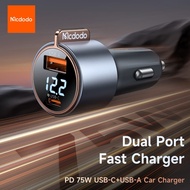 Mcdodo 75W Car Charger | Type-C 45W + USB 30W, LED Display, SFC Support
