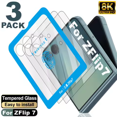 1/3Pcs Easy Install Outer Tempered Glass For Samsung Galaxy Z Flip 7 5G Flip7 Screen Protector Cover
