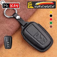【Mr.Key】 Leather Car Remote Key Cover Case Shell For Toyota Camry RAV4 Prius CHR C-HR Avalon Corolla Cross Land Cruiser Prado Accessories