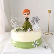 蛋糕裝飾Frozen Elsa Anna Cake topper decoration Elsa Anna Crescent light 公主 月亮燈Frozen冰雪奇緣迪士尼公主公仔城堡- birt