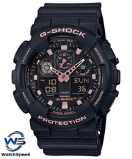 Casio G-Shock Large Ana-Digi Black Rose Gold Special Color  Watch GA-100GBX-1A4