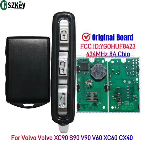CNSZKEY FCCID: YG0HUF8423 Original Board Smart Remote Key For For Vol XC90 S90 V90 V60 XC60 CX40 Car