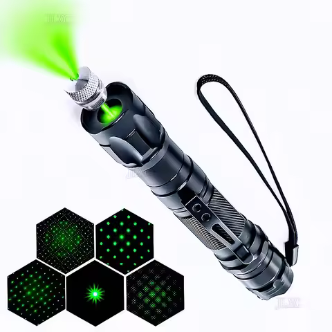 Hunting Green Laser Light Lazer Pointer 532nm Focusable Adjustable Focus Combination Battery Embedde